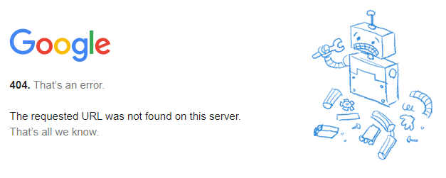 404 Page Not Found Error
