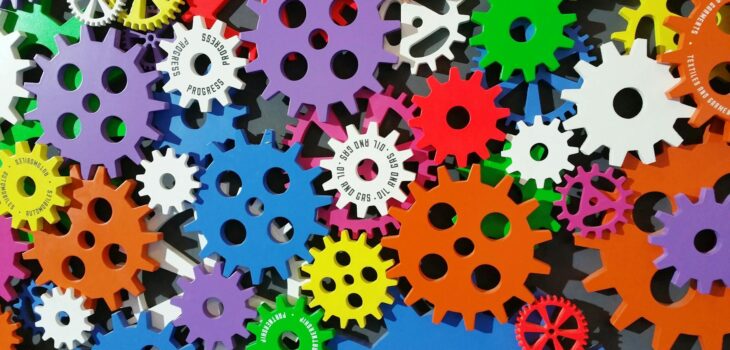 colorful toothed wheels