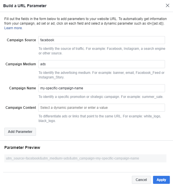 UTM Parameters in Facebook